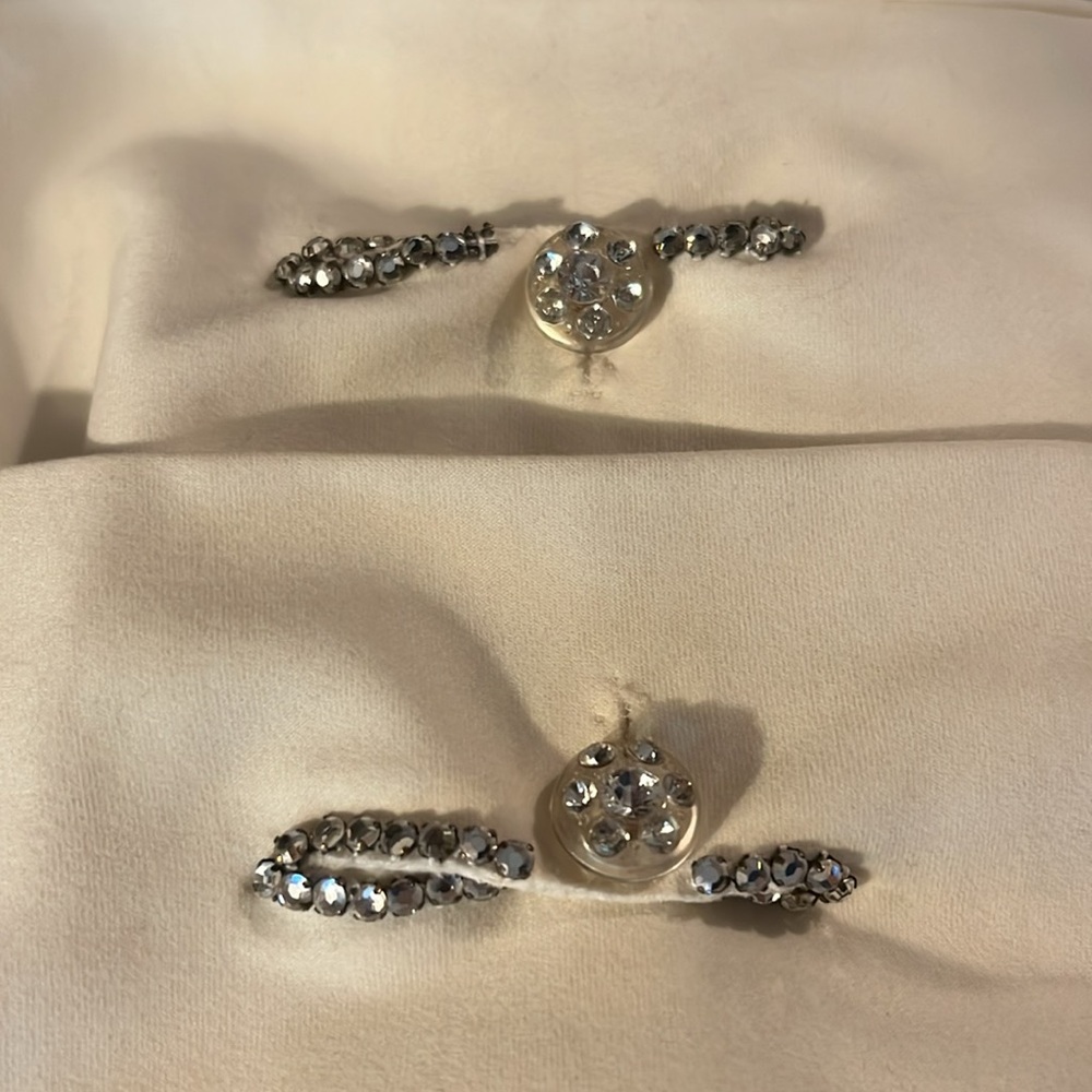 HANSEN EVENING GLOVES W RHINESTONES - Picture 3 of 5